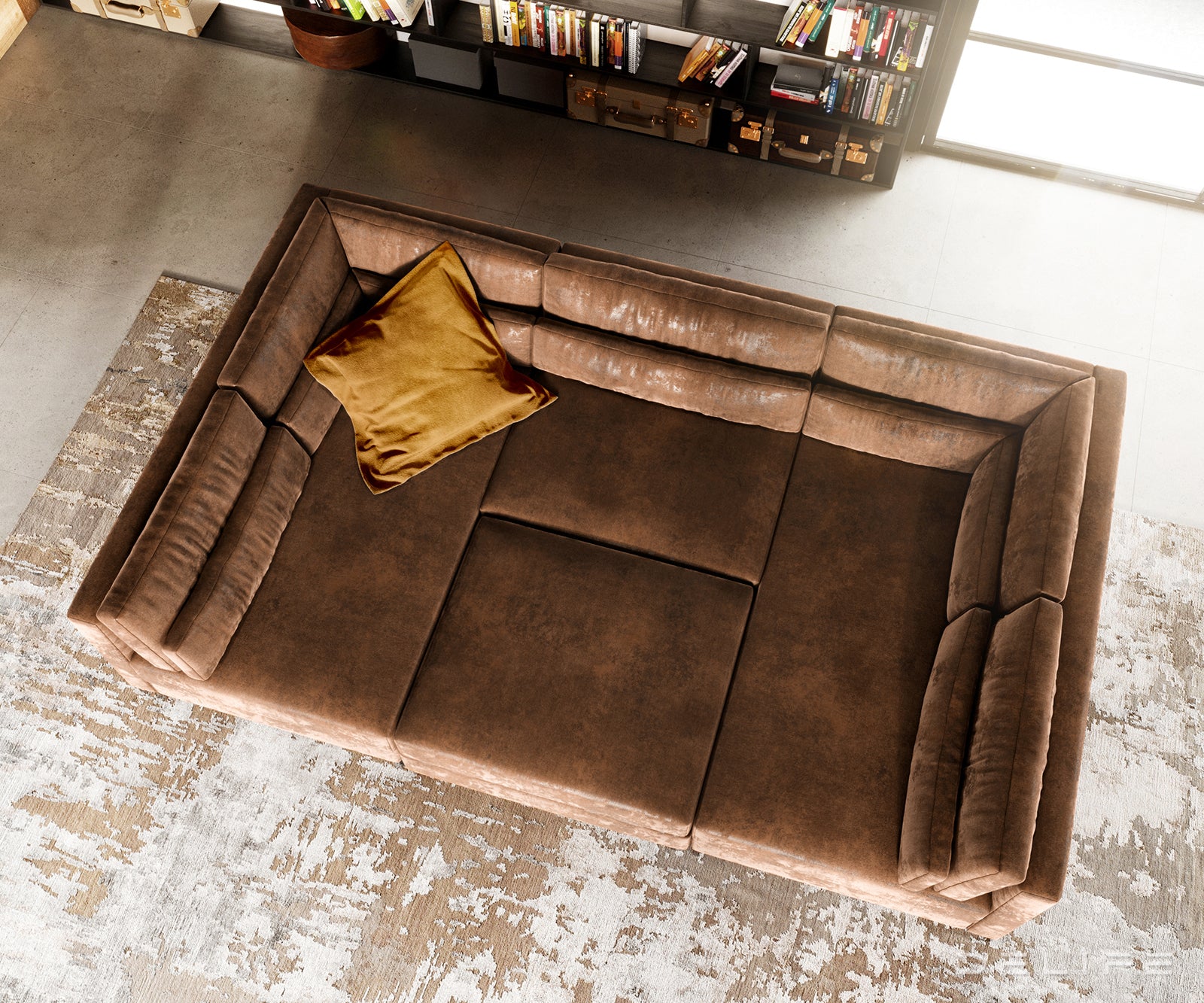 Kutna garnitura Elio 300x185cm, Materijal: Imitacija kože