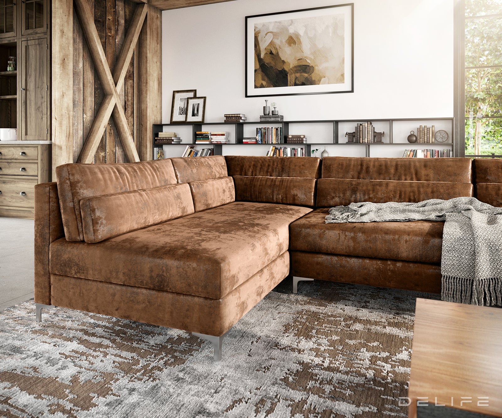 Kutna garnitura Elio 400x185cm, Materijal: Imitacija kože