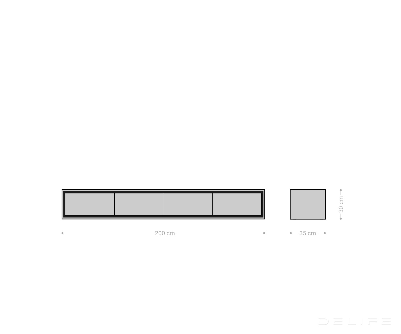 Komoda Stonegrace 4 vrata, 200cm, Materijal: Bagrem
