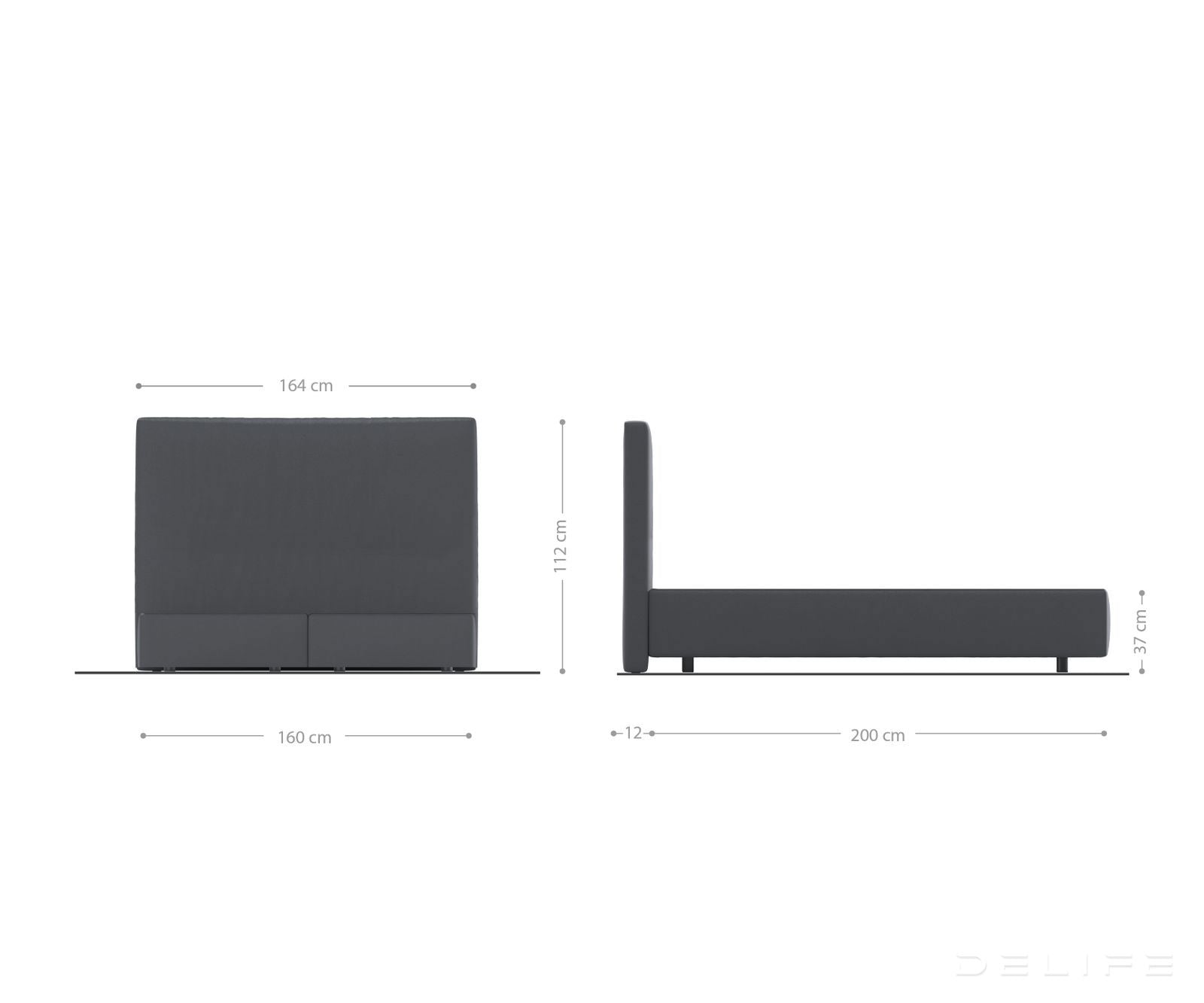 Box spring krevet Dream Well, materijal: Pliš rebrasta tkanina