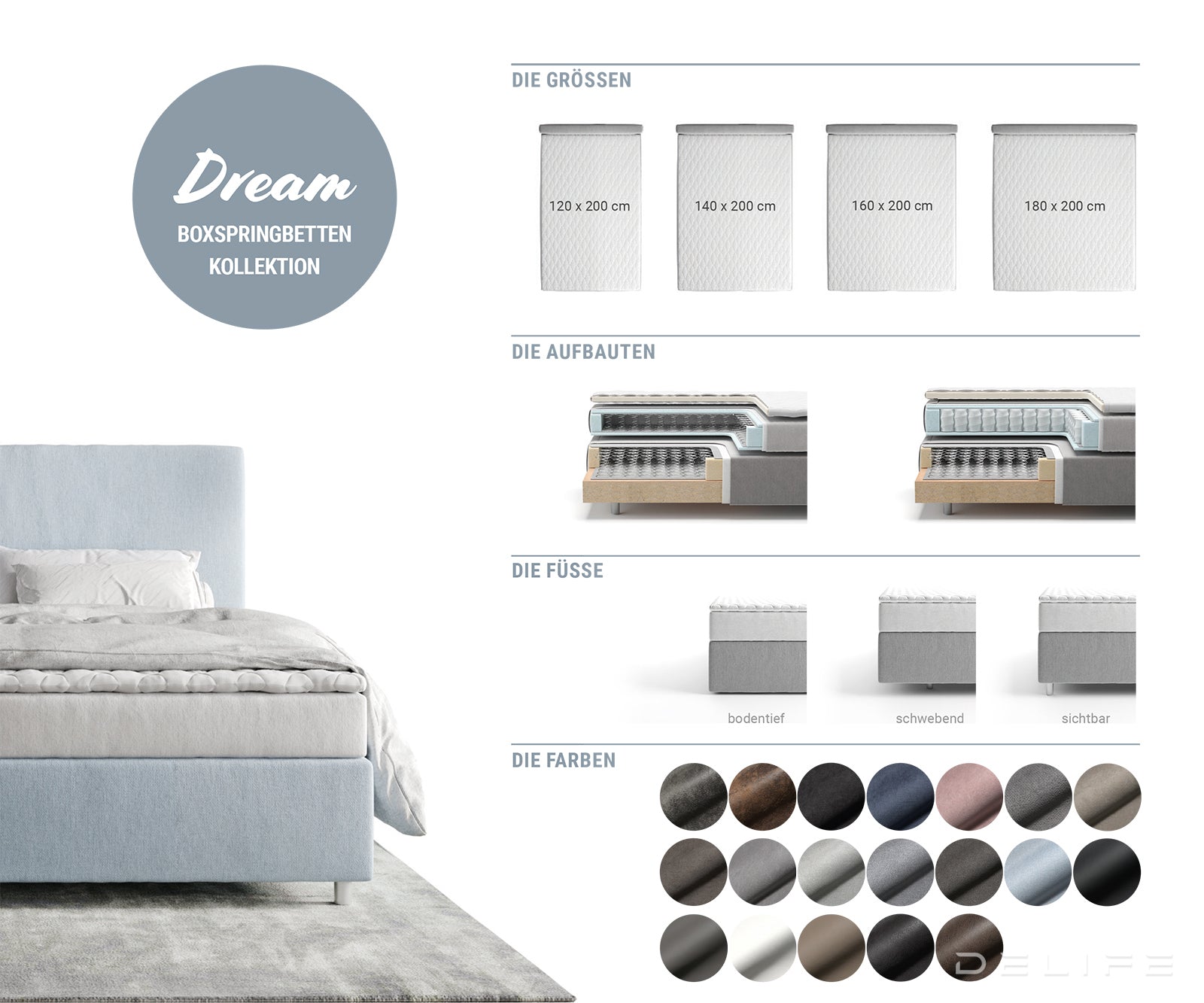 Box spring okvir Dream-Fine, Materijal: Mikrofibra