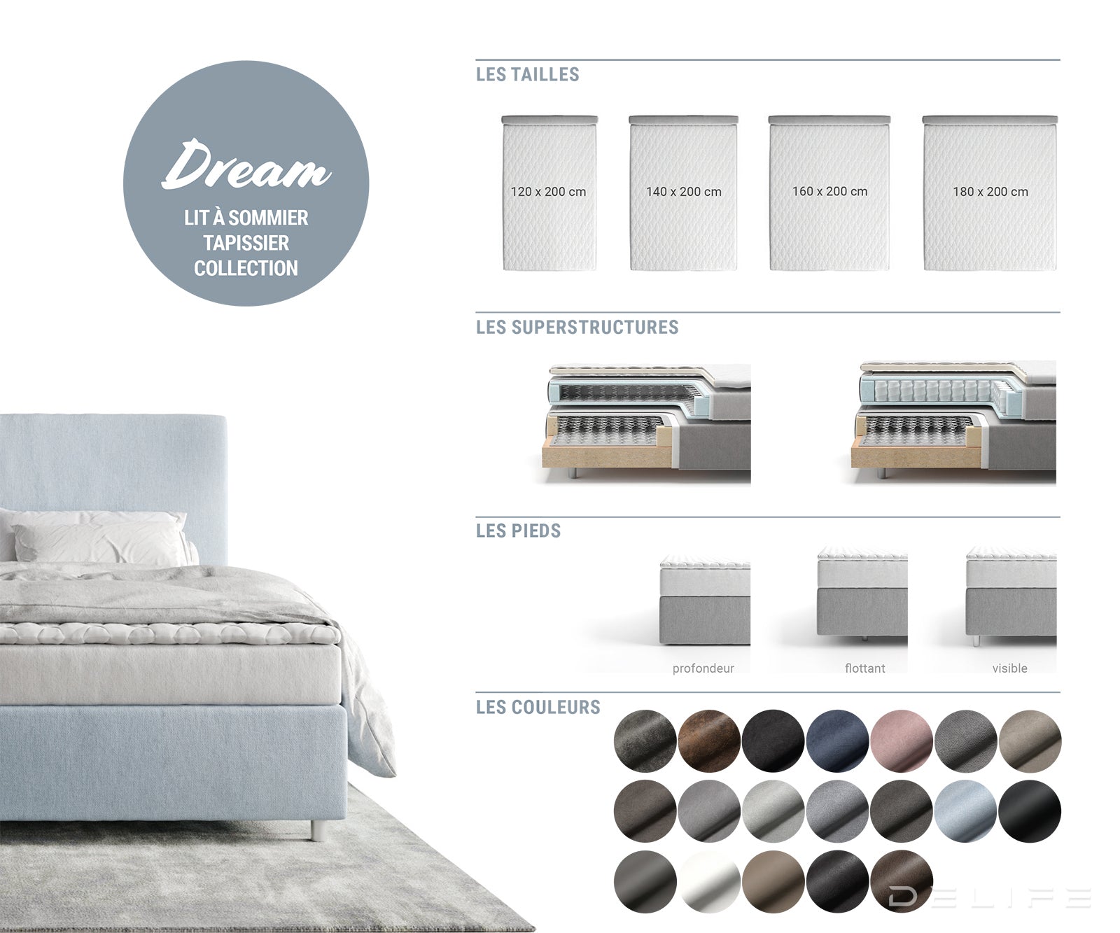 Box spring okvir Dream-Fine, Materijal: Mikrofibra