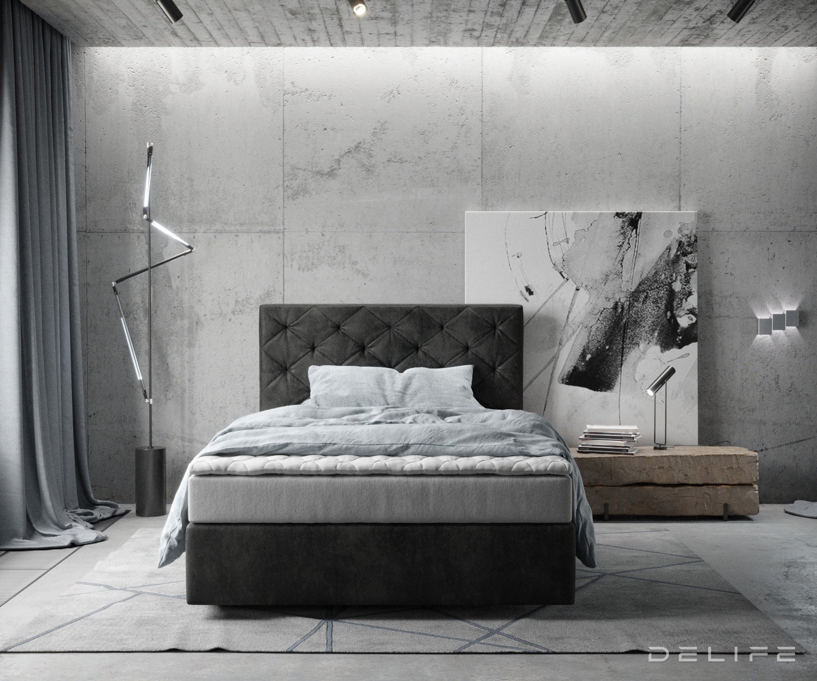 Box spring krevet Dream-Great s madracem i nadmadracem, Materijal: Mikrofibra