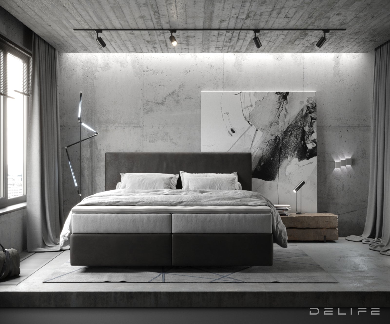 Box spring krevet Dream-Well s madracem i nadmadracem, Materijal: Mikrofibra