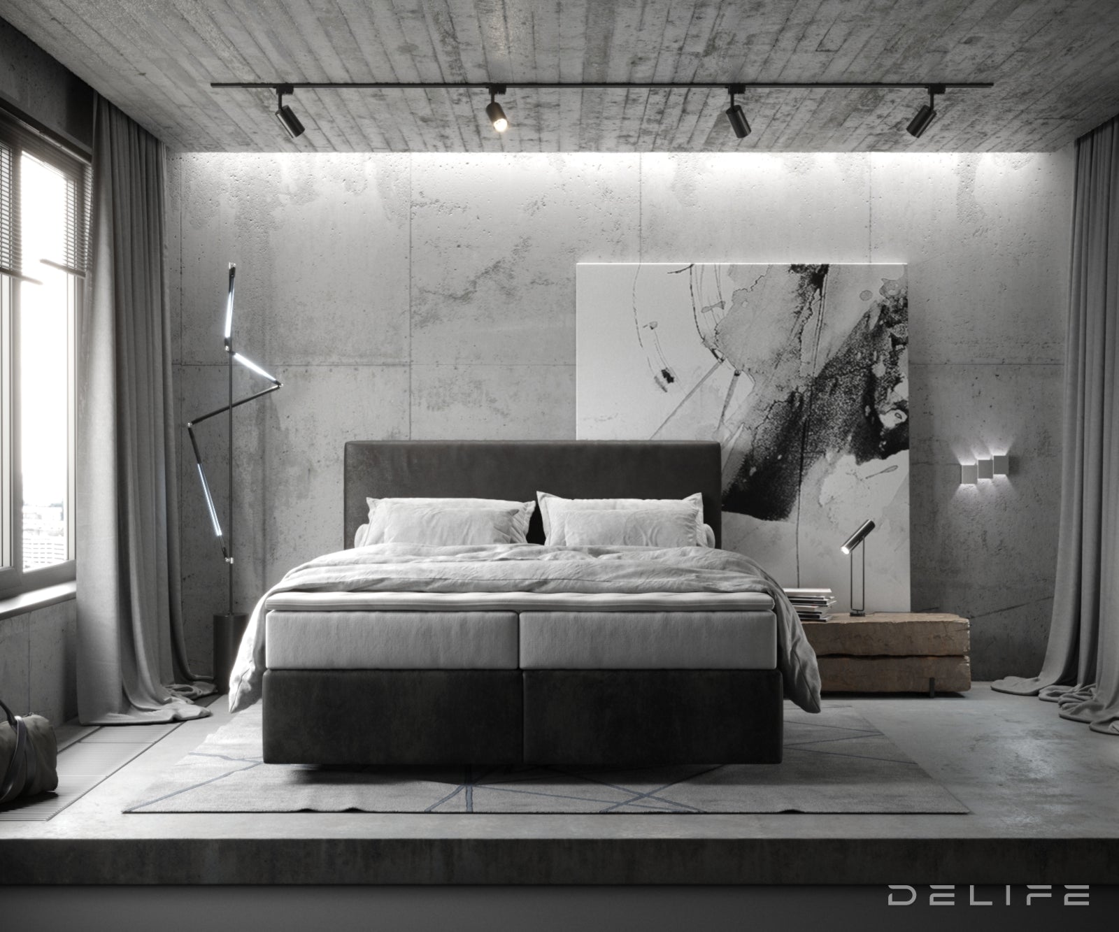 Box spring krevet Dream-Well s madracem i nadmadracem, Materijal: Mikrofibra