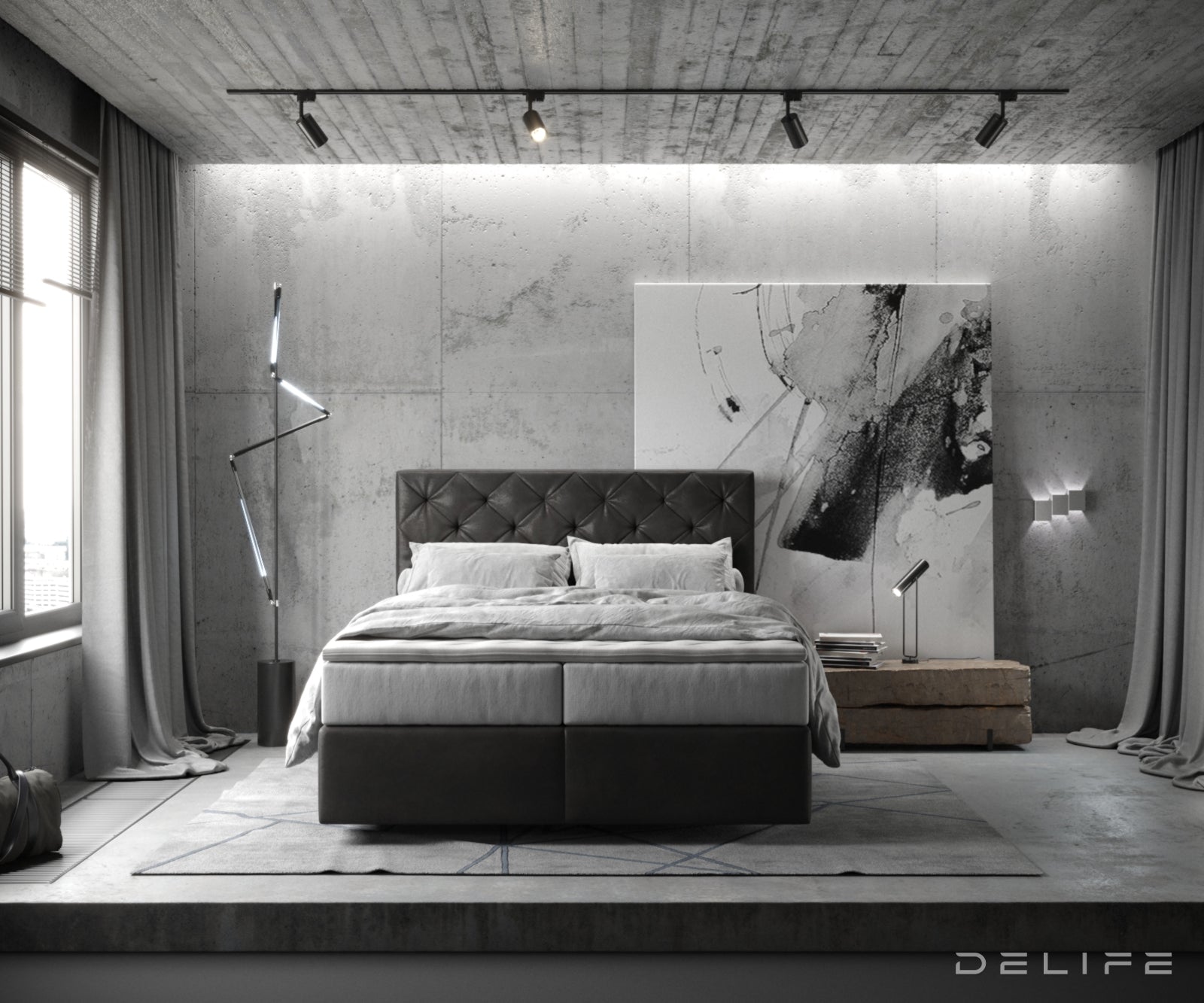 Box spring krevet Dream-Great s madracem i nadmadracem, Materijal: Mikrofibra