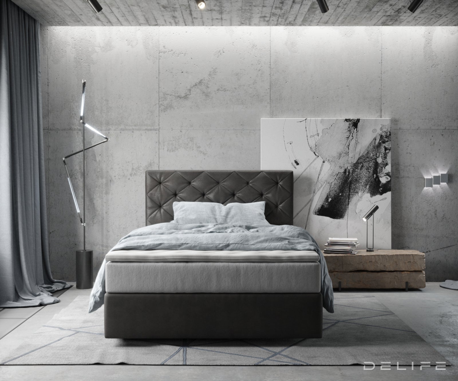 Box spring krevet Dream-Great s madracem i nadmadracem, Materijal: Mikrofibra