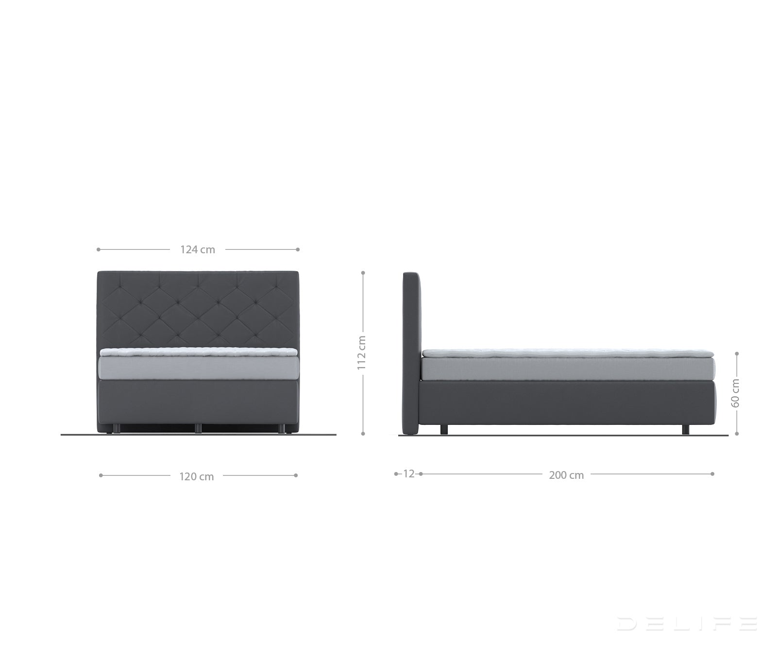 Box spring krevet Dream-Great s madracem i nadmadracem, Materijal: Mikrofibra