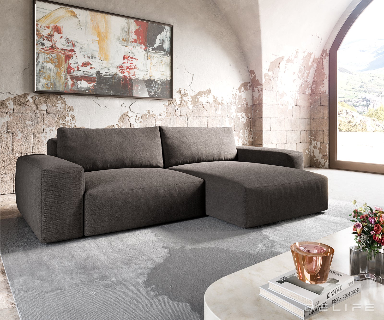 Kutna garnitura Lanzo XL 274x175x69cm, Materijal: Mikrofibra