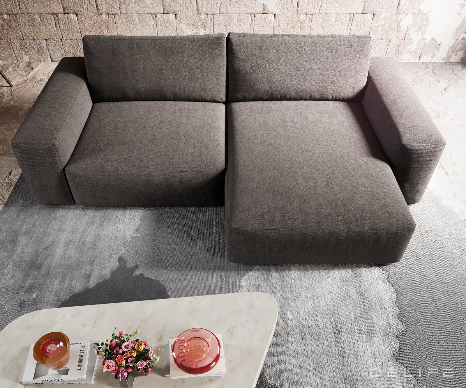 Kutna garnitura Lanzo XL 274x175x69cm, Materijal: Mikrofibra