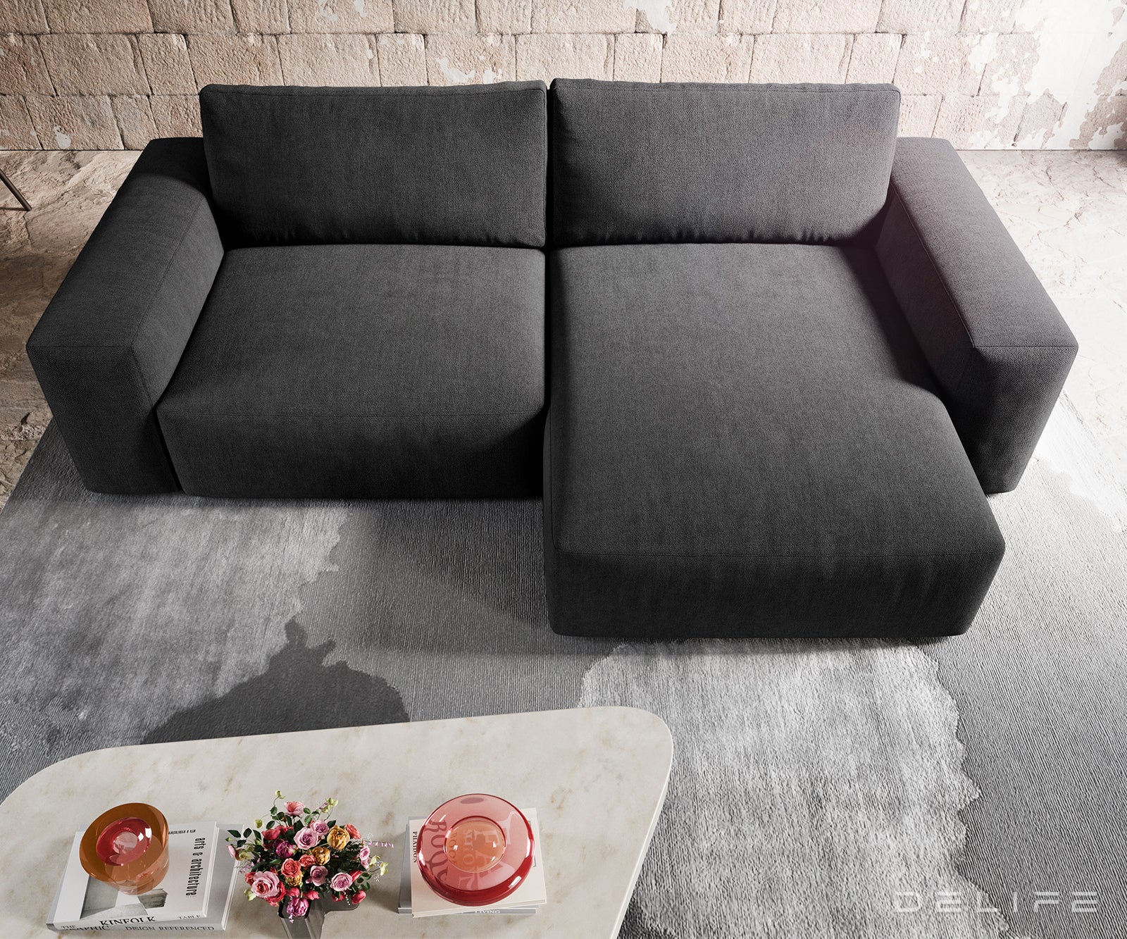Kutna garnitura Lanzo XL 274x175x69cm, Materijal: Mikrofibra