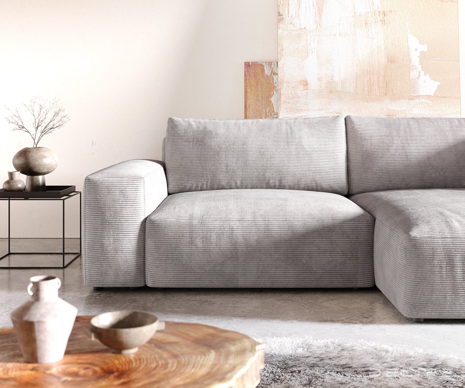 Kutna garnitura Lanzo XL 274x175cm, Materijal: Rebrasta tkanina