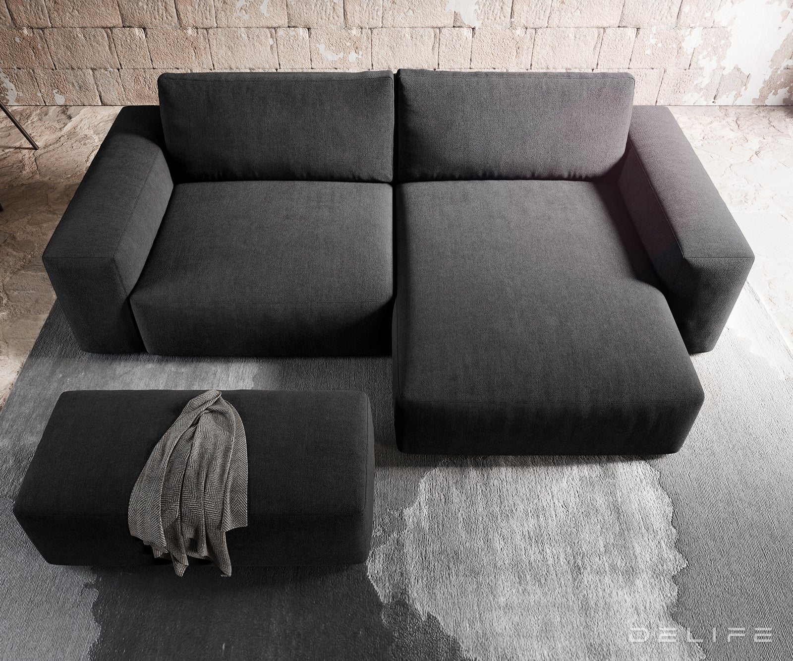 Kutna garnitura Lanzo XL 274x175x69cm, Materijal: Mikrofibra