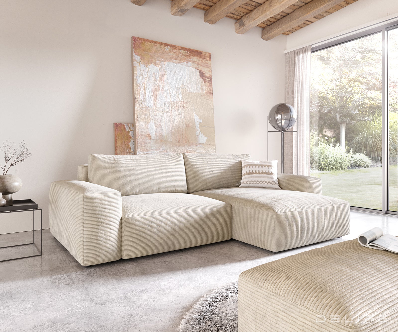 Kutna garnitura Lanzo XL 274x175cm, Materijal: Rebrasta tkanina