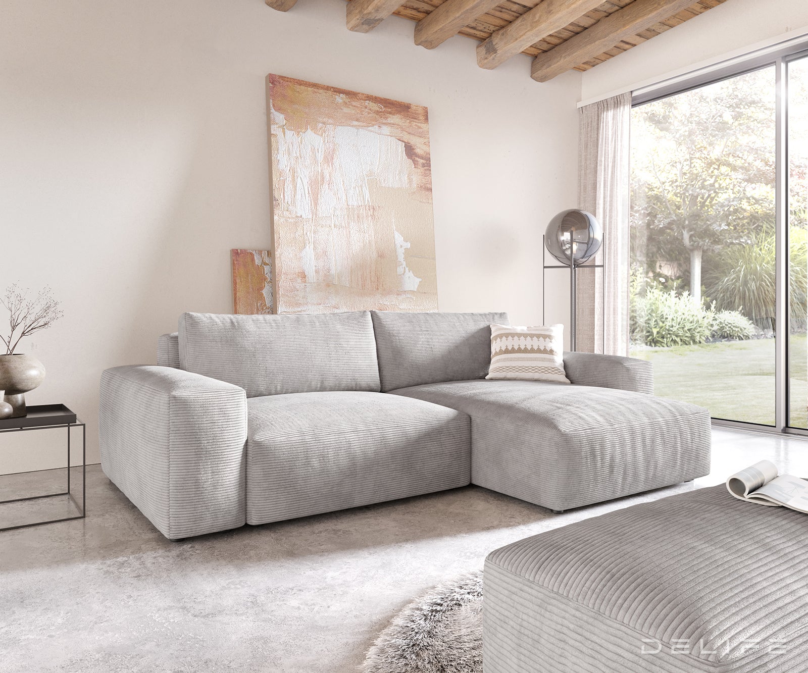 Kutna garnitura Lanzo XL 274x175cm, Materijal: Rebrasta tkanina