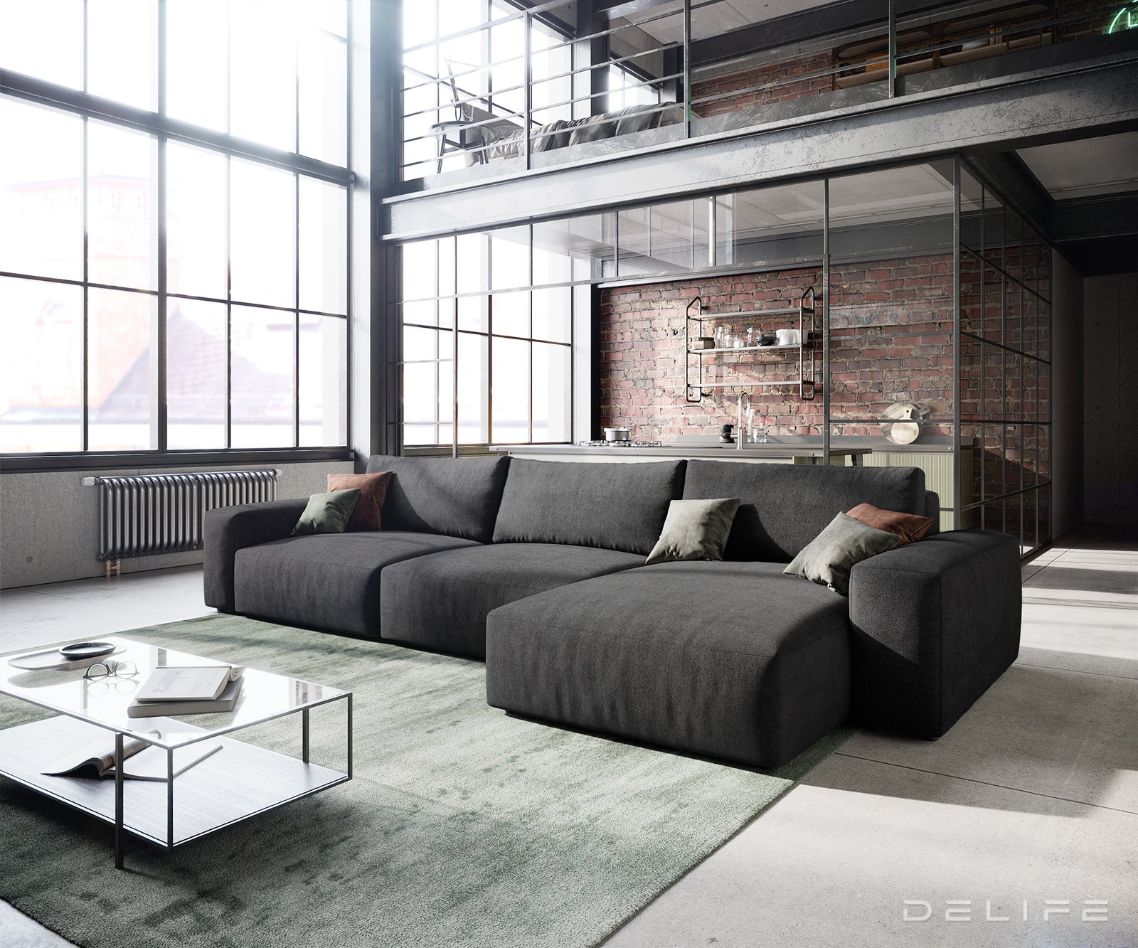 Kutna garnitura Lanzo XL 380x176x69cm, Materijal: Mikrofibra