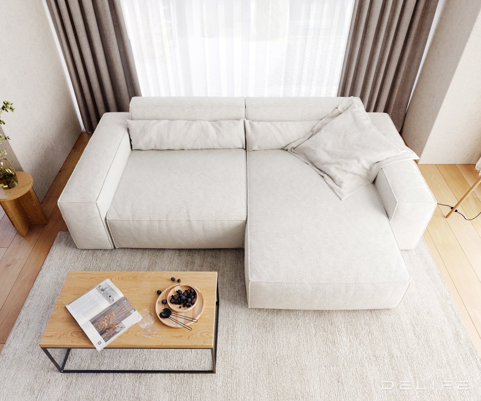 Kutna garnitura Sirpio XL 266x173cm, Materijal: Boucle