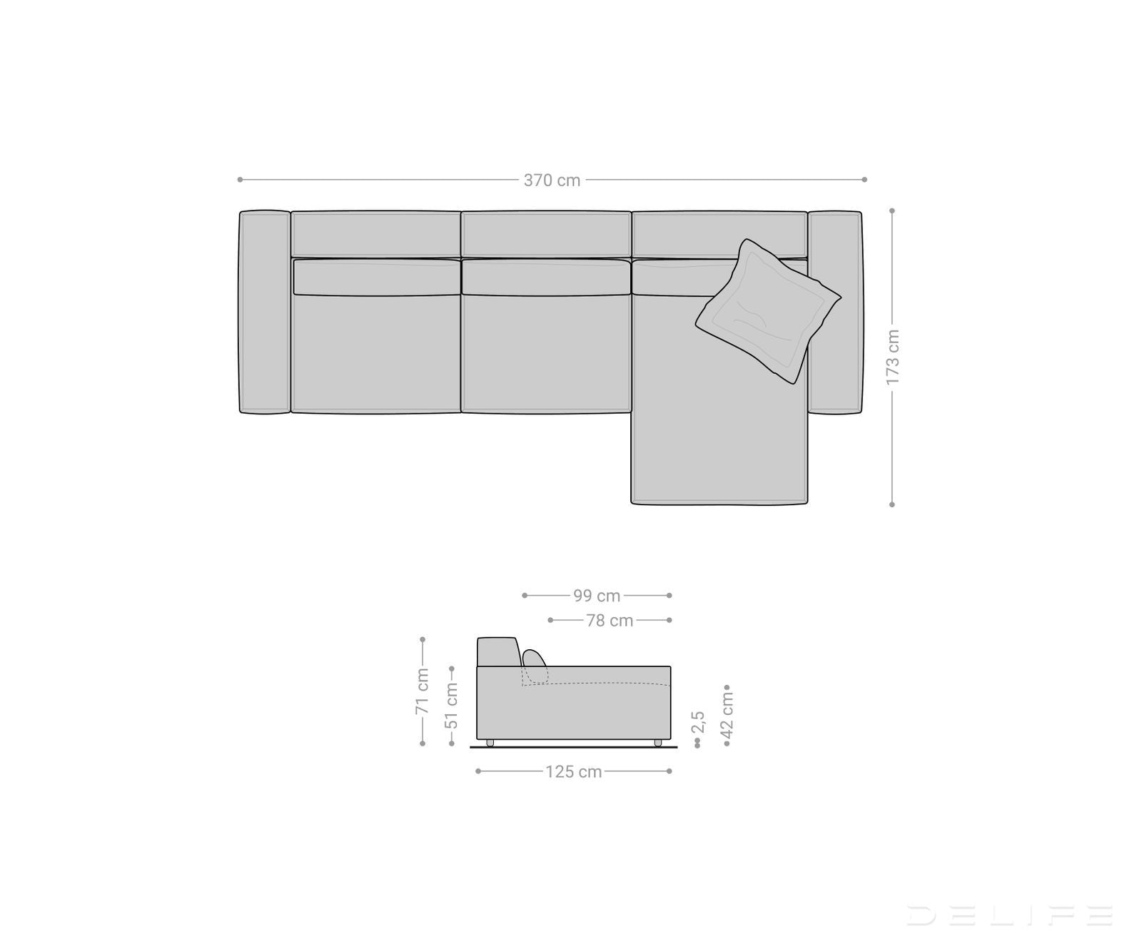 Kutna garnitura Sirpio XL 370x173cm, Materijal: Rebrasta tkanina