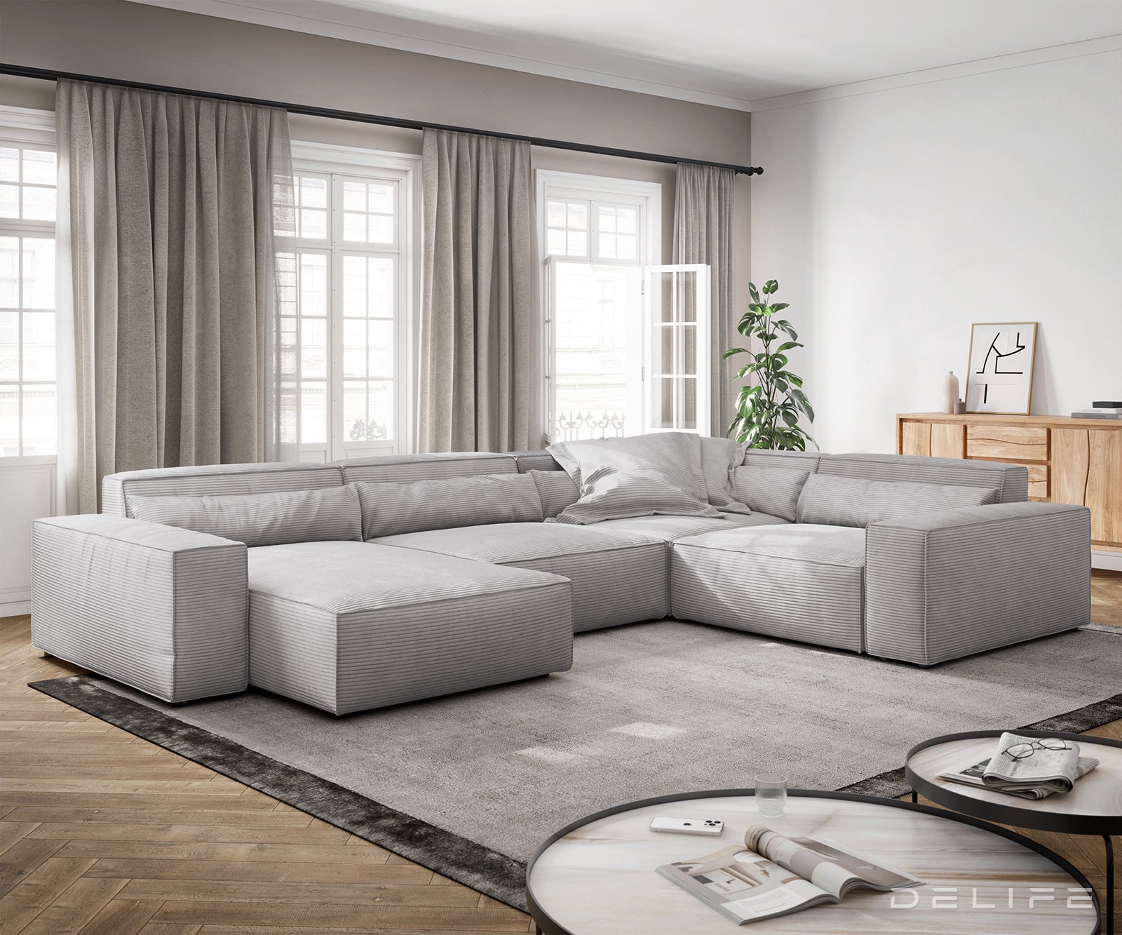Velika kutna garnitura Sirpio XL 360x258cm, Materijal: Rebrasta tkanina