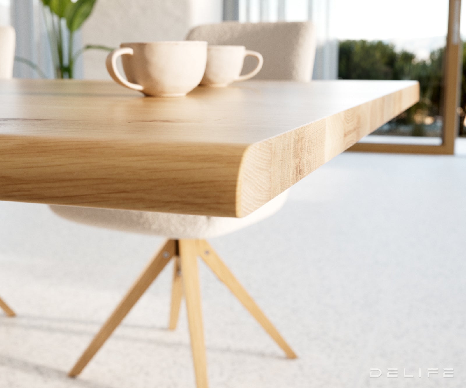 Blagovaonski stol Edge 200x100cm,  Materijal: Hrast, Debljina ploče: 3.2cm
