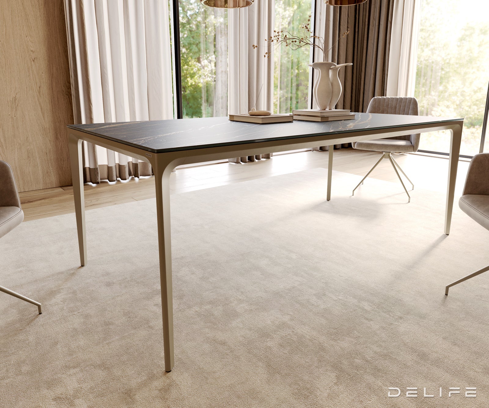 Blagovaonski stol Escina 200x100cm, Materijal: Keramika Laminam
