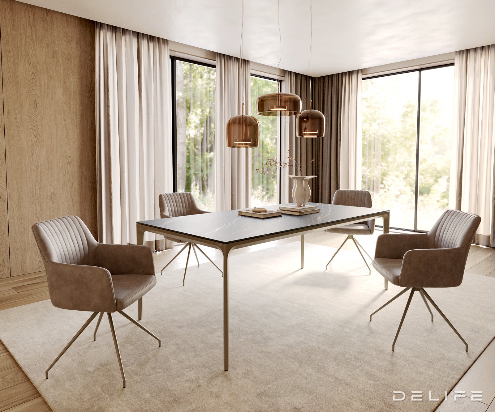 Blagovaonski stol Escina 200x100cm, Materijal: Keramika Laminam