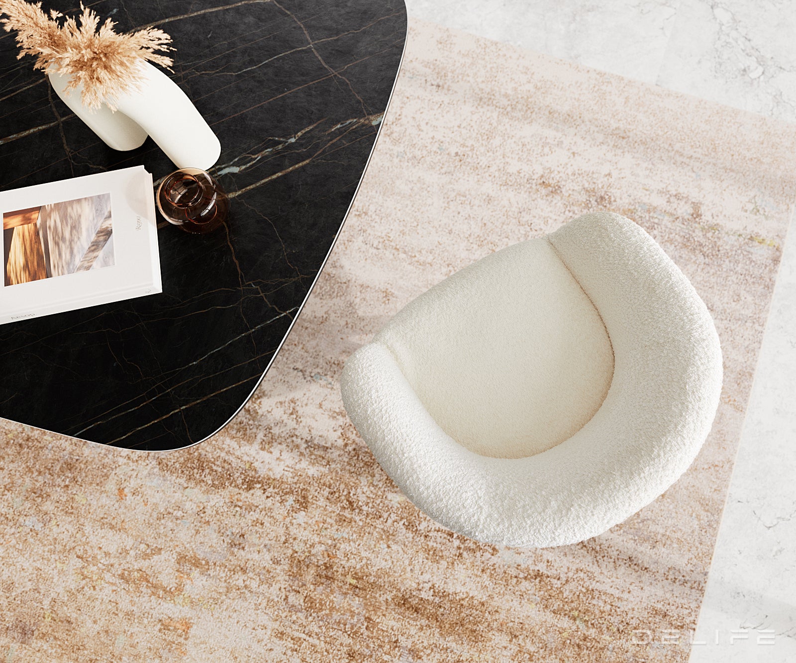Blagovaonska stolica Vinka, Materijal: Boucle
