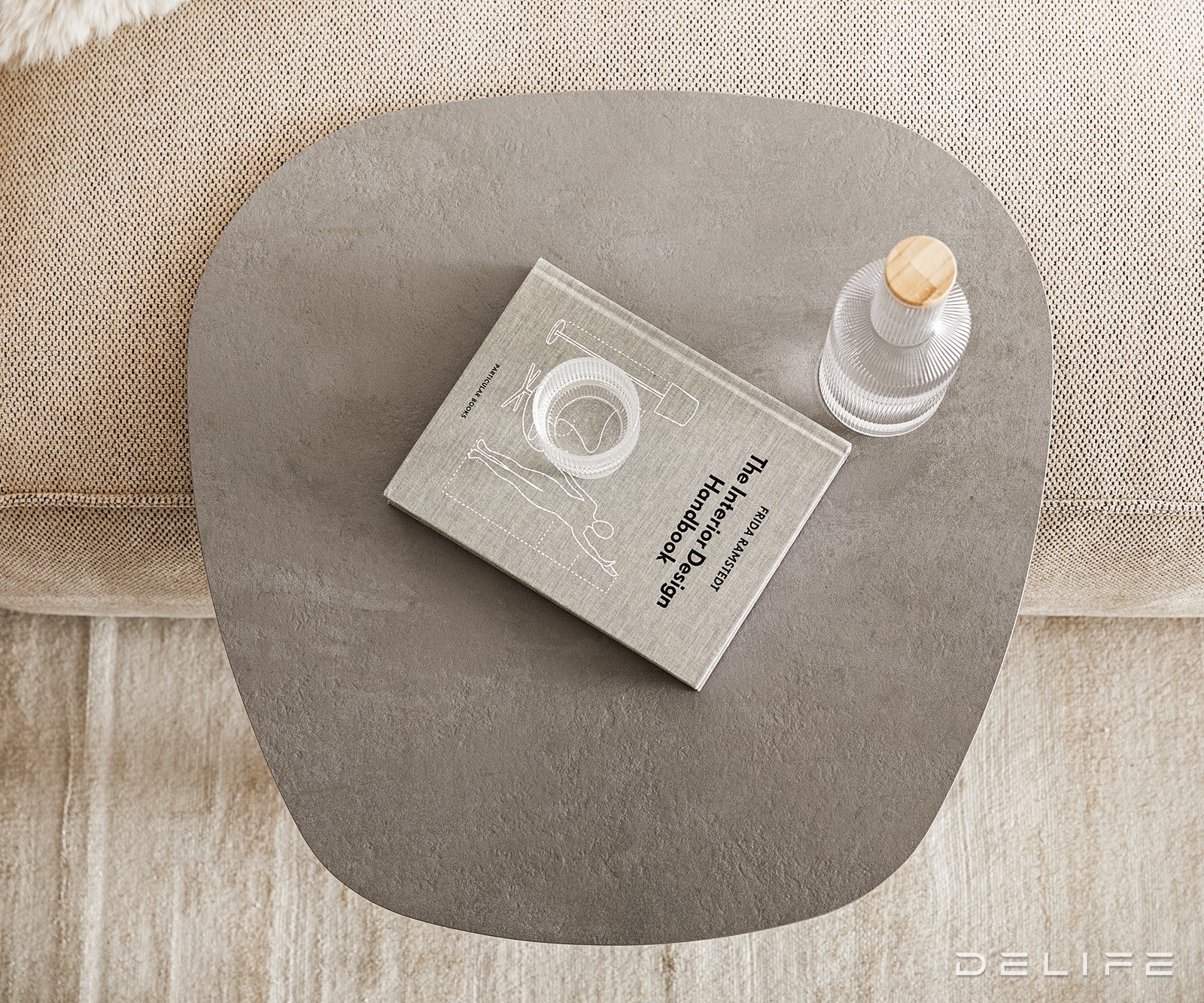 Pomoćni stolić Elenya 60x60cm, Materijal: Keramika Aspetto Concreto
