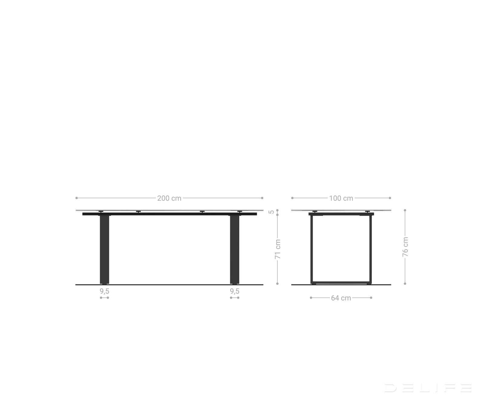 Blagovaonski stol Edge 200x100, Materijal: Keramika Laminam Statuarietto