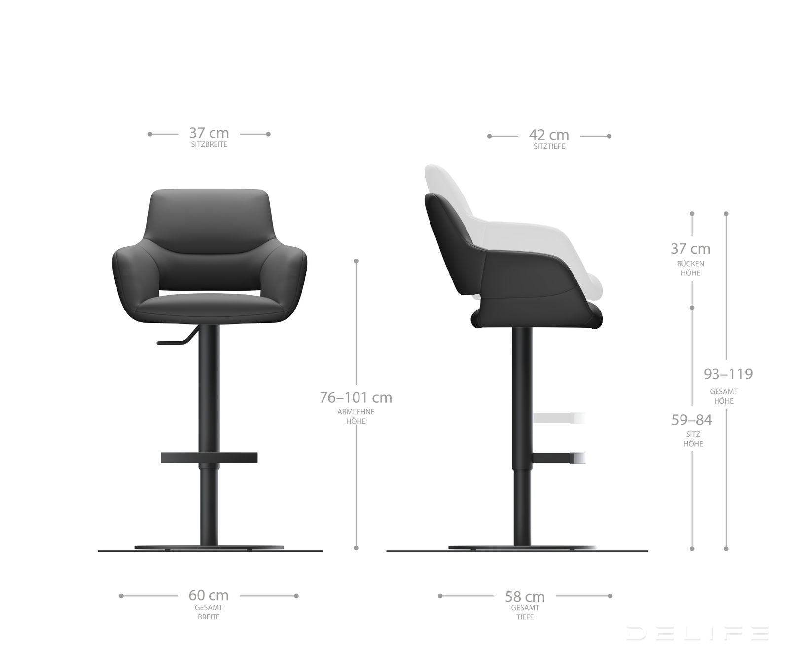 Barska stolica Yago Flex, Materijal: Mikrofibra/Boucle