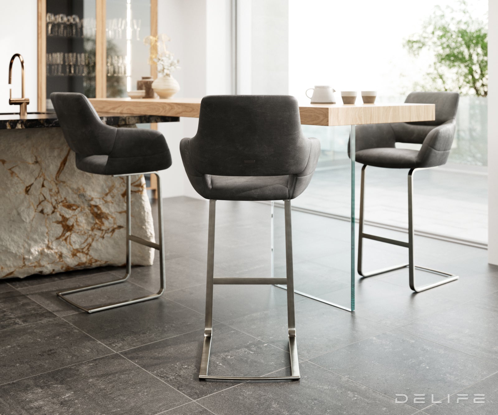Barska stolica Yago Flex, Materijal: Mikrofibra