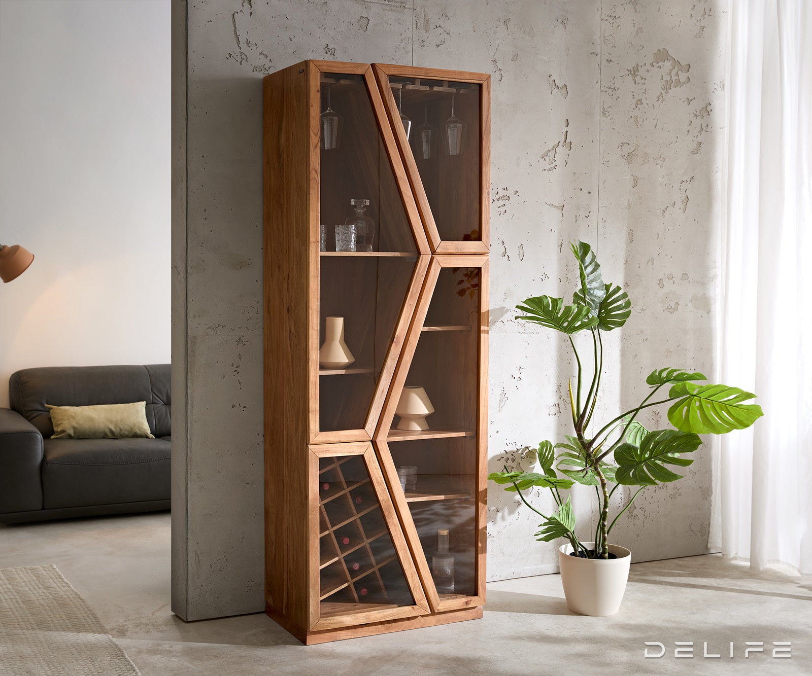 Vitrina Taza 75x213cm, Materijal: Bagrem