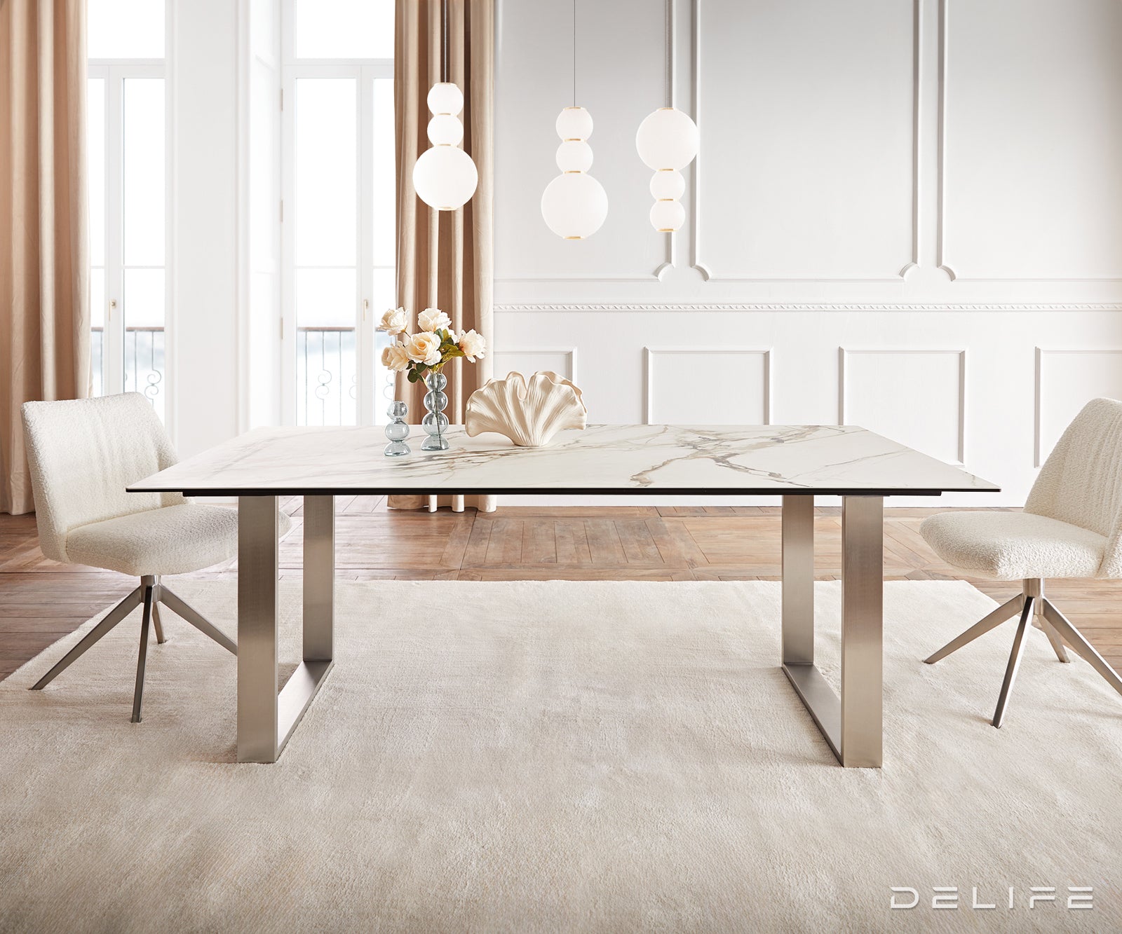 Blagovaonski stol Edge 200x100, Materijal: Keramika Calacatta