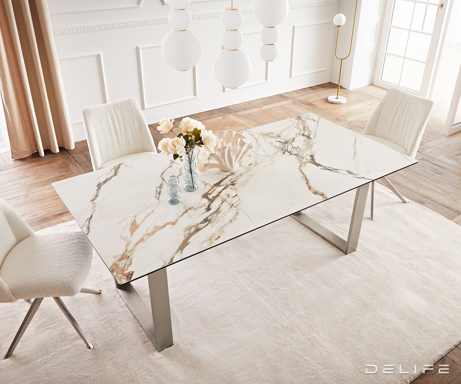 Blagovaonski stol Edge 200x100, Materijal: Keramika Calacatta