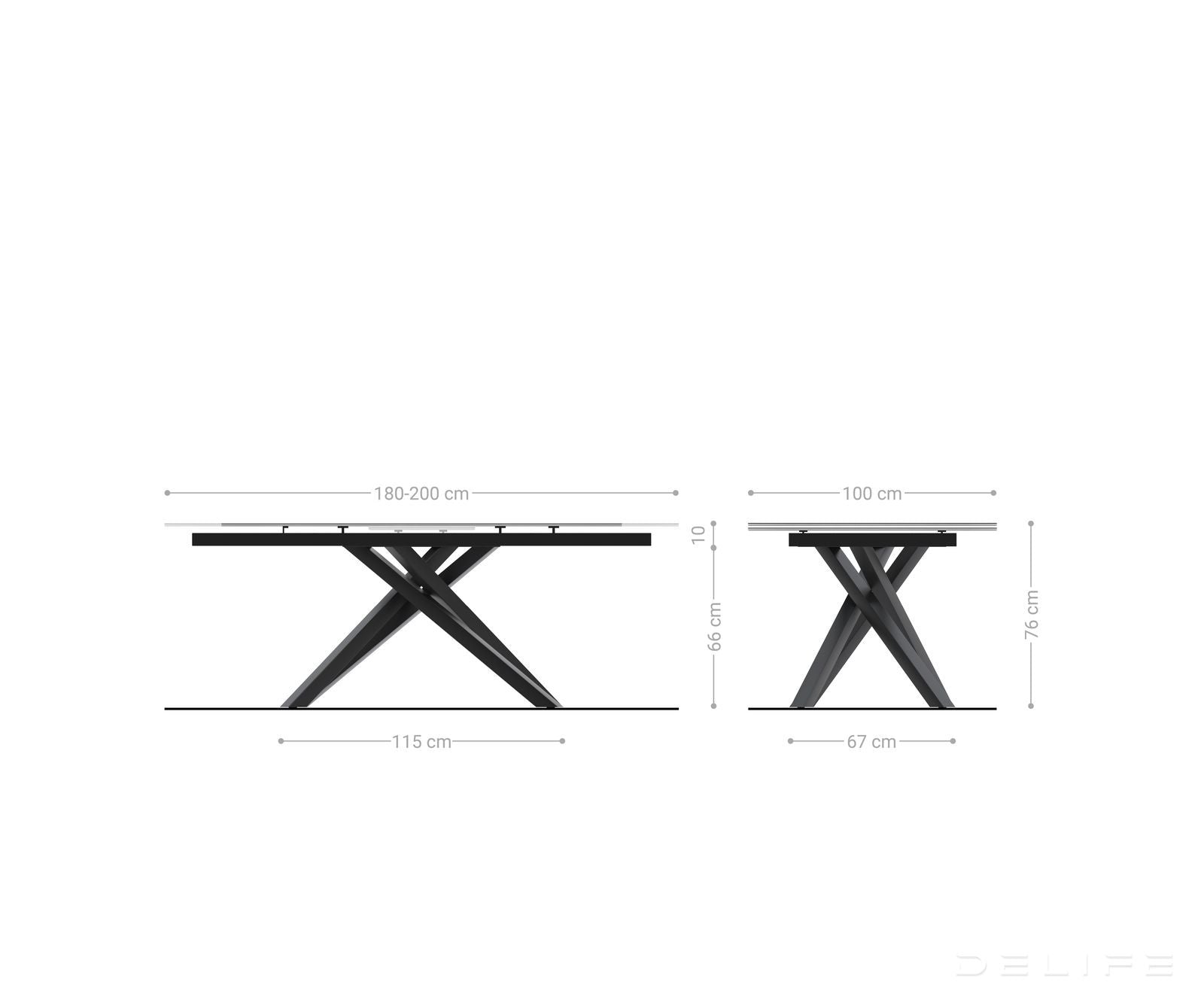 Produljivi stol Edge 180/220x100, Materijal: Keramika Calacatta Luxe