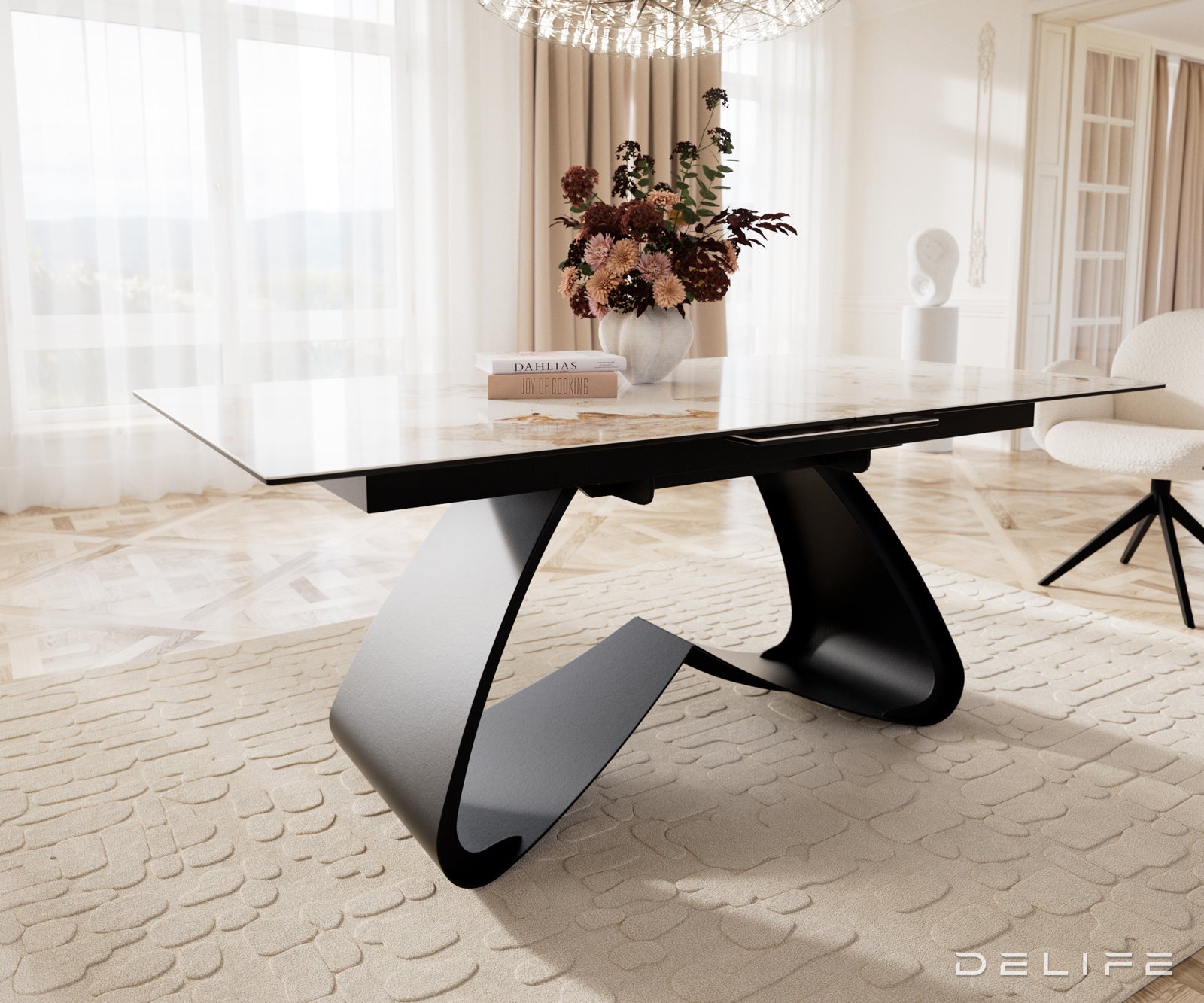 Produljivi stol Edge 180/220x100cm, Materijal: Keramika Minas Melange