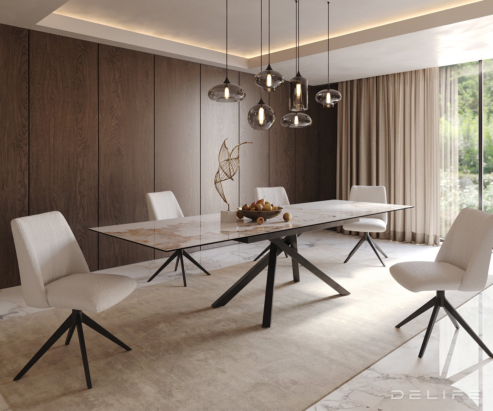 Produljivi stol Edge 200/300x100, Materijal: Keramika Minas Melange