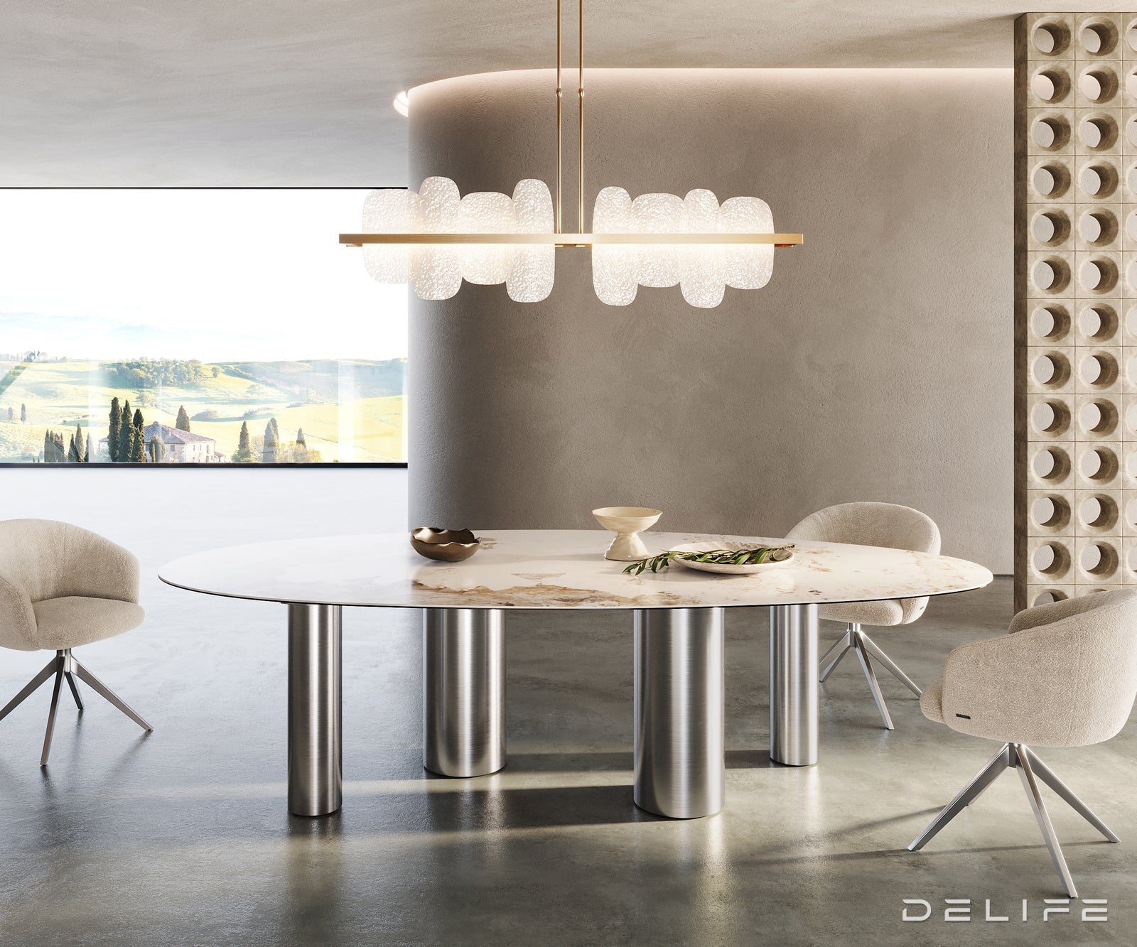 Elegantni blagovaonski stol od keramike  Minas Melange