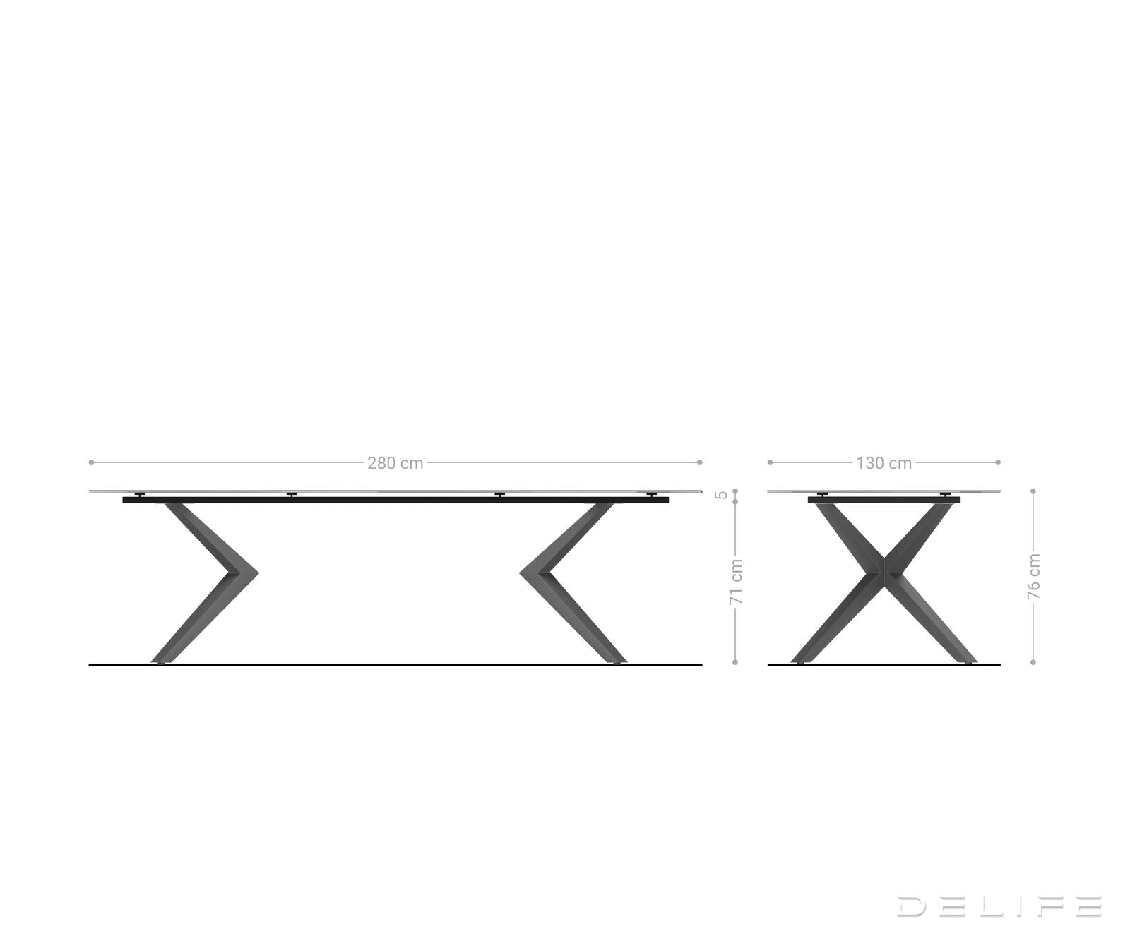 Blagovaonski stol Edge 280x130cm, Materijal: Keramika na staklu