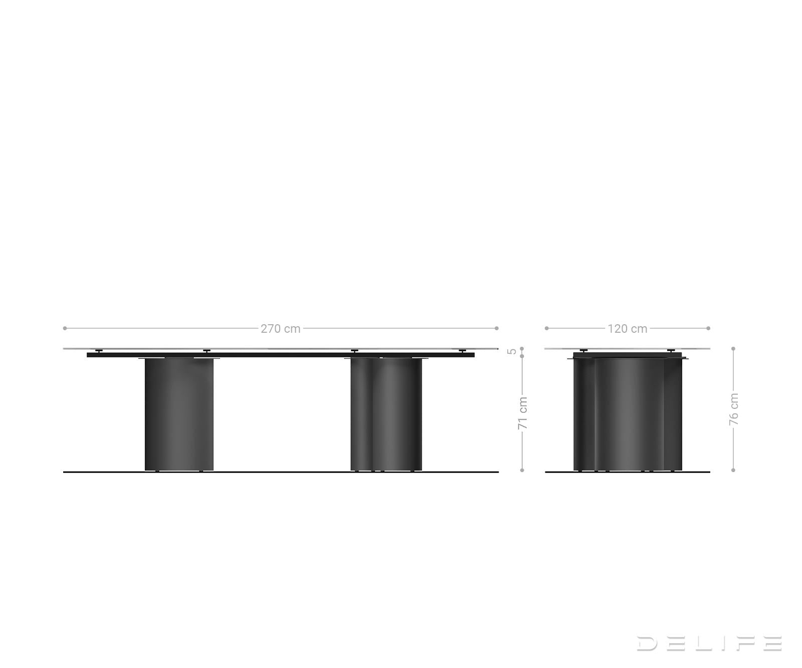 Blagovaonski stol Edge 270x120cm, Materijal: Keramika na staklu