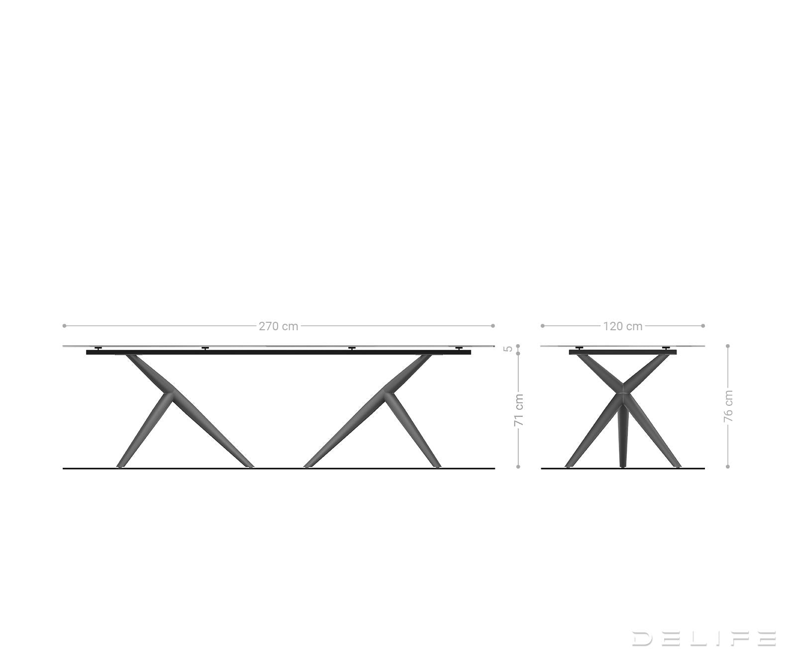 Blagovaonski stol Edge 270x120cm, Materijal: Keramika na staklu