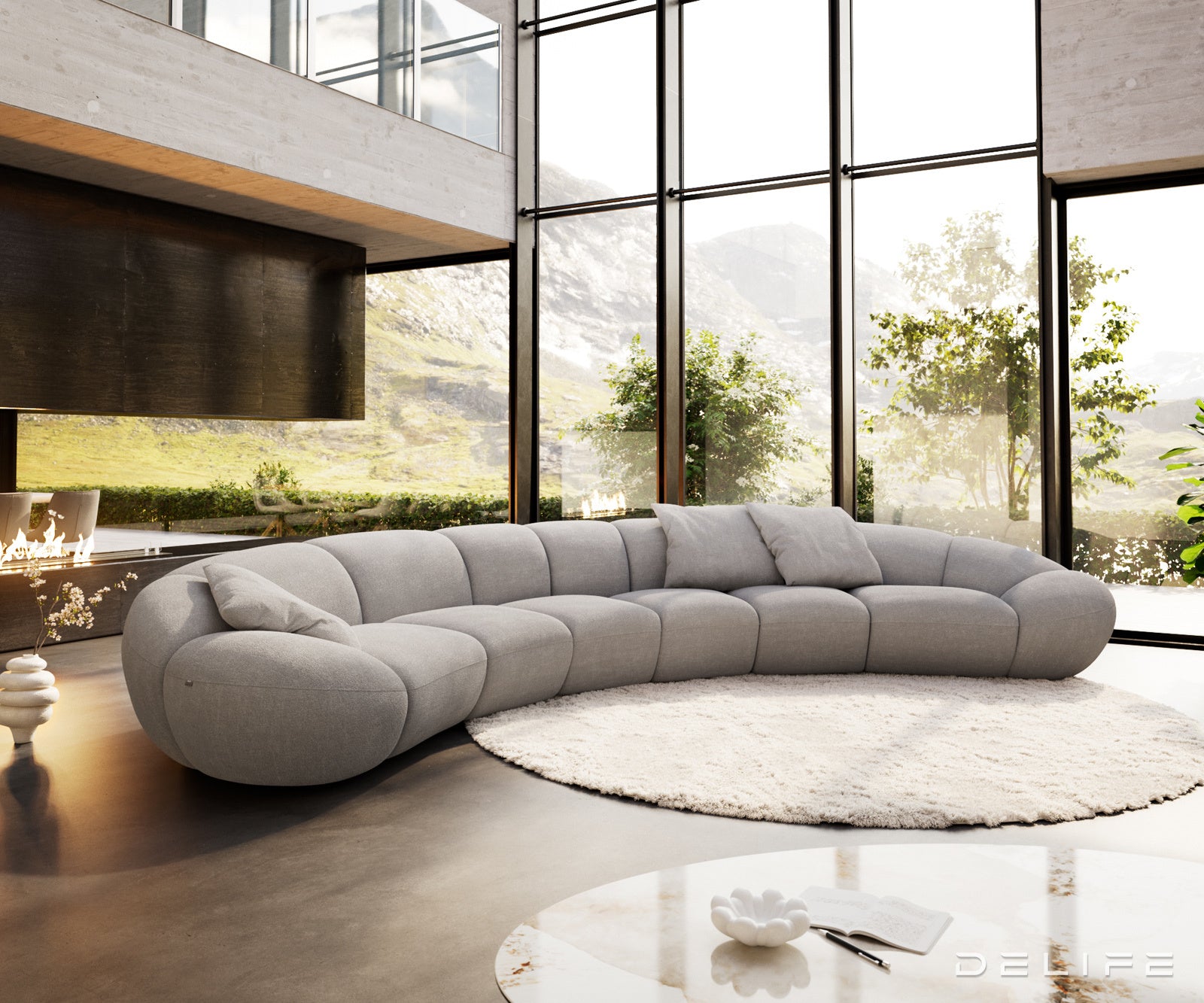 Sofa Lunna 464x212cm, Materijal: Strukturirana tkanina