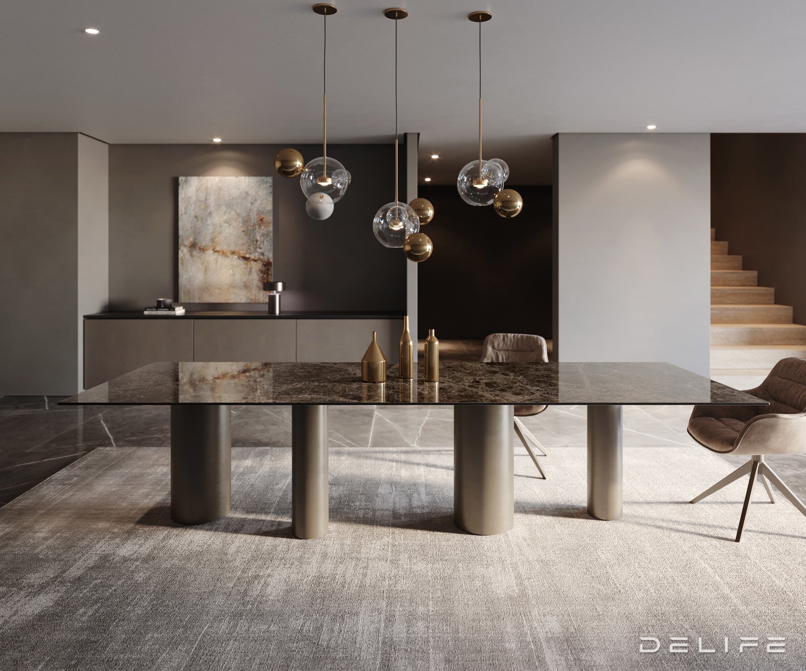 Blagovaonski stol Edge 300x100cm, Materijal: Keramika na staklu