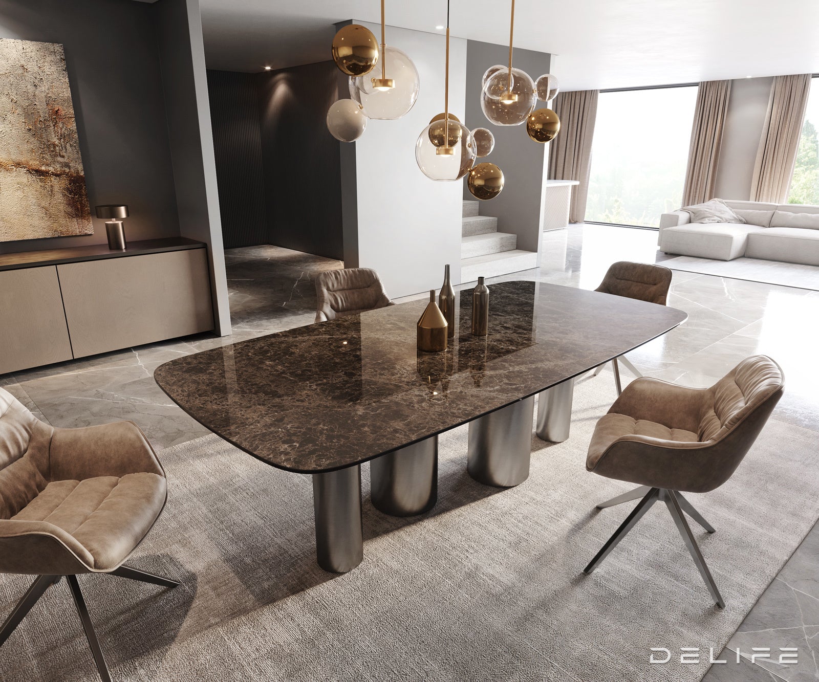 Blagovaonski stol Edge 240x120cm, Materijal: Keramika na staklu