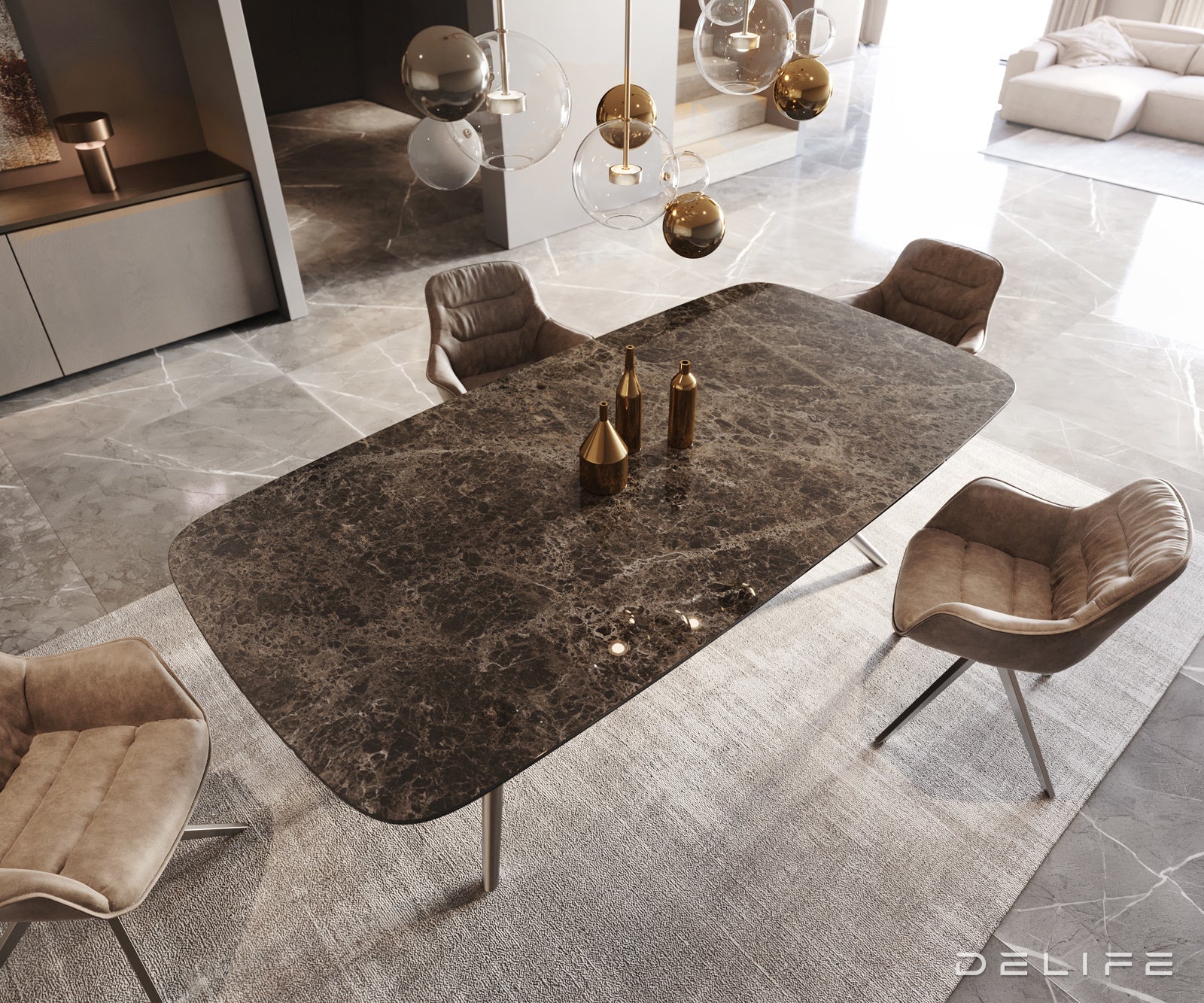 Blagovaonski stol Edge 240x120cm, Materijal: Keramika na staklu