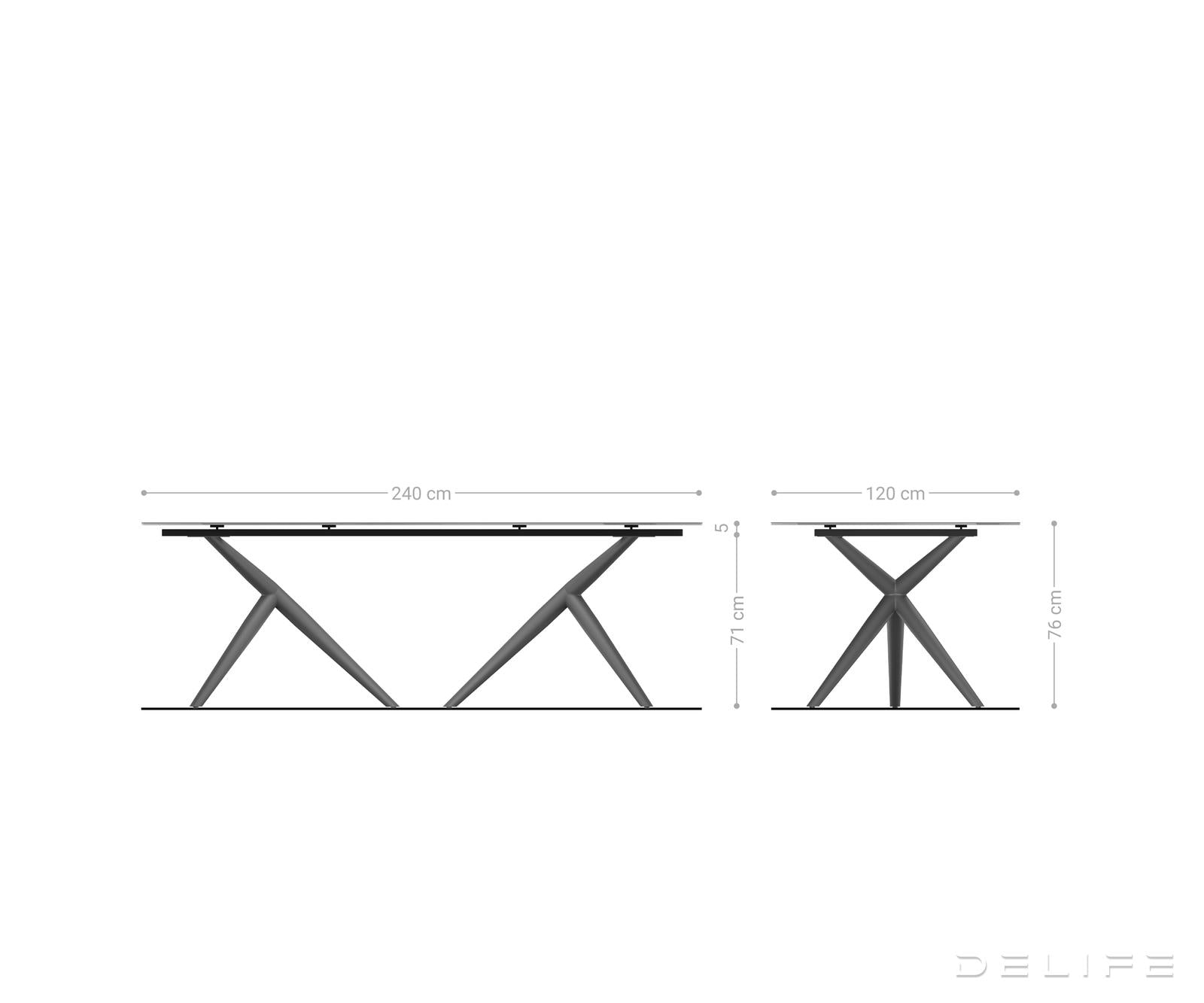 Blagovaonski stol Edge 240x120cm, Materijal: Keramika na staklu