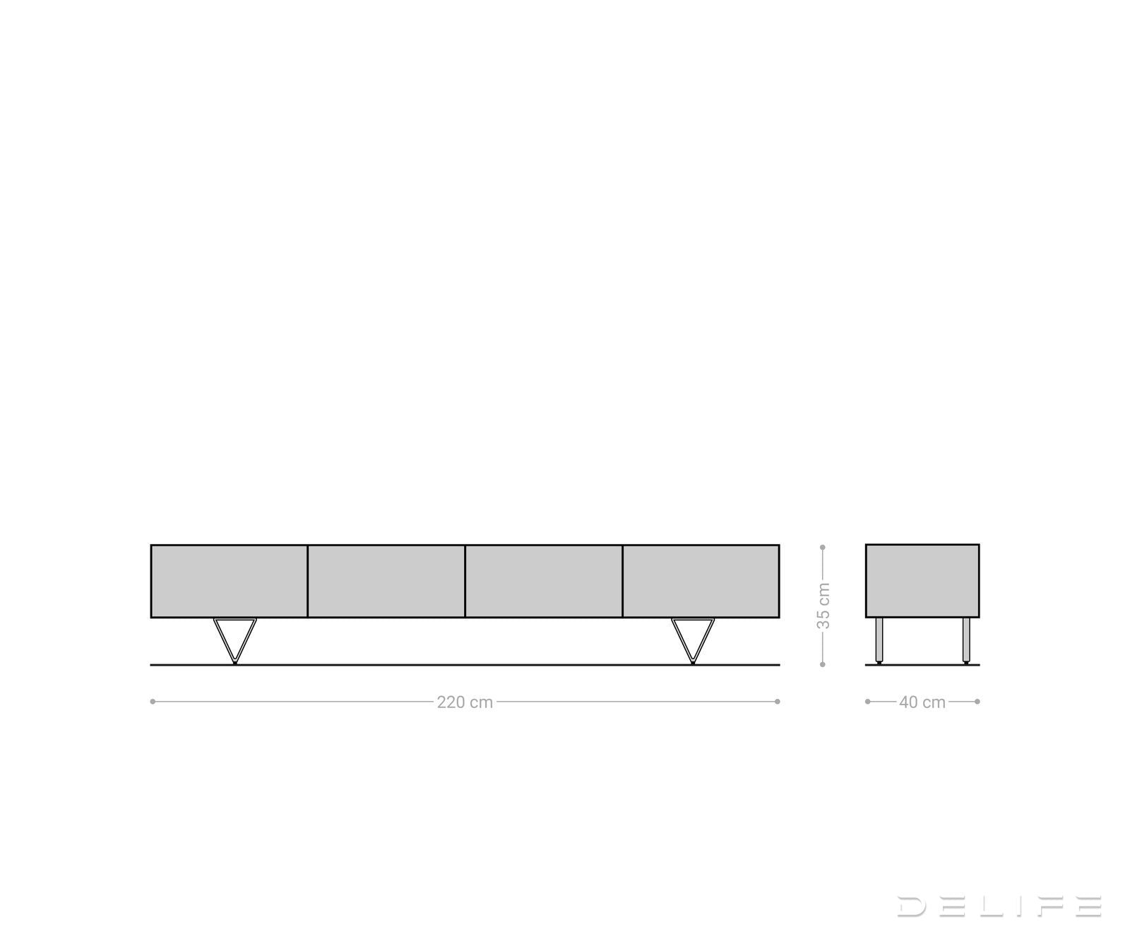 TV Komoda Wyatt 220 cm, Materijal: Hrast
