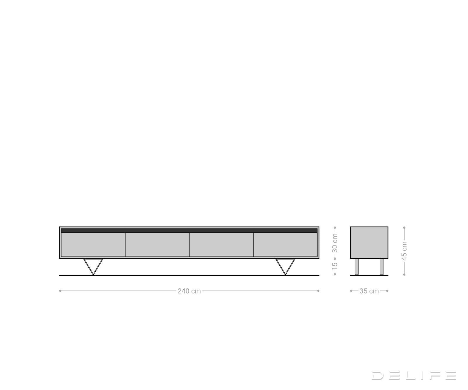 TV Komoda Stonegrace 240 cm, Materijal: Hrast