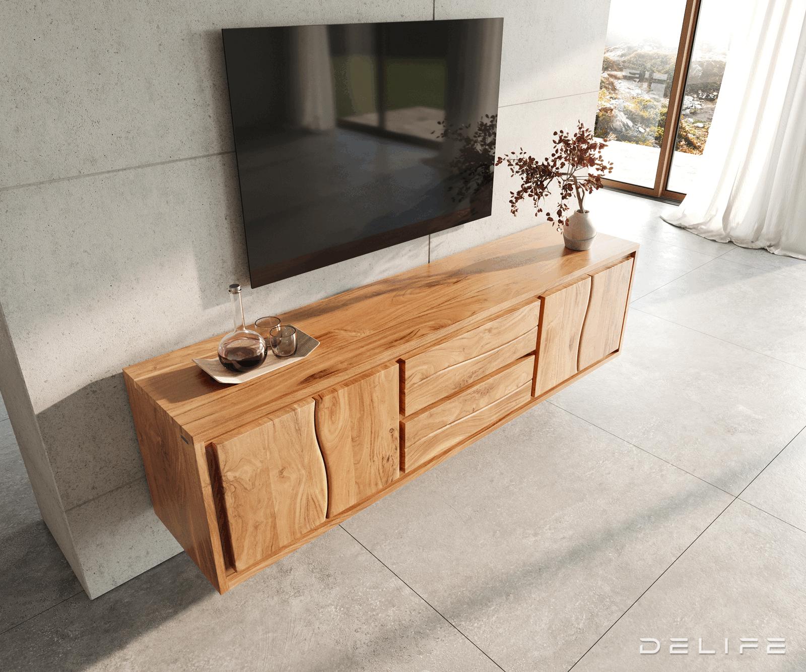 TV Komoda Live-Edge 200 cm, Materijal: Bagrem