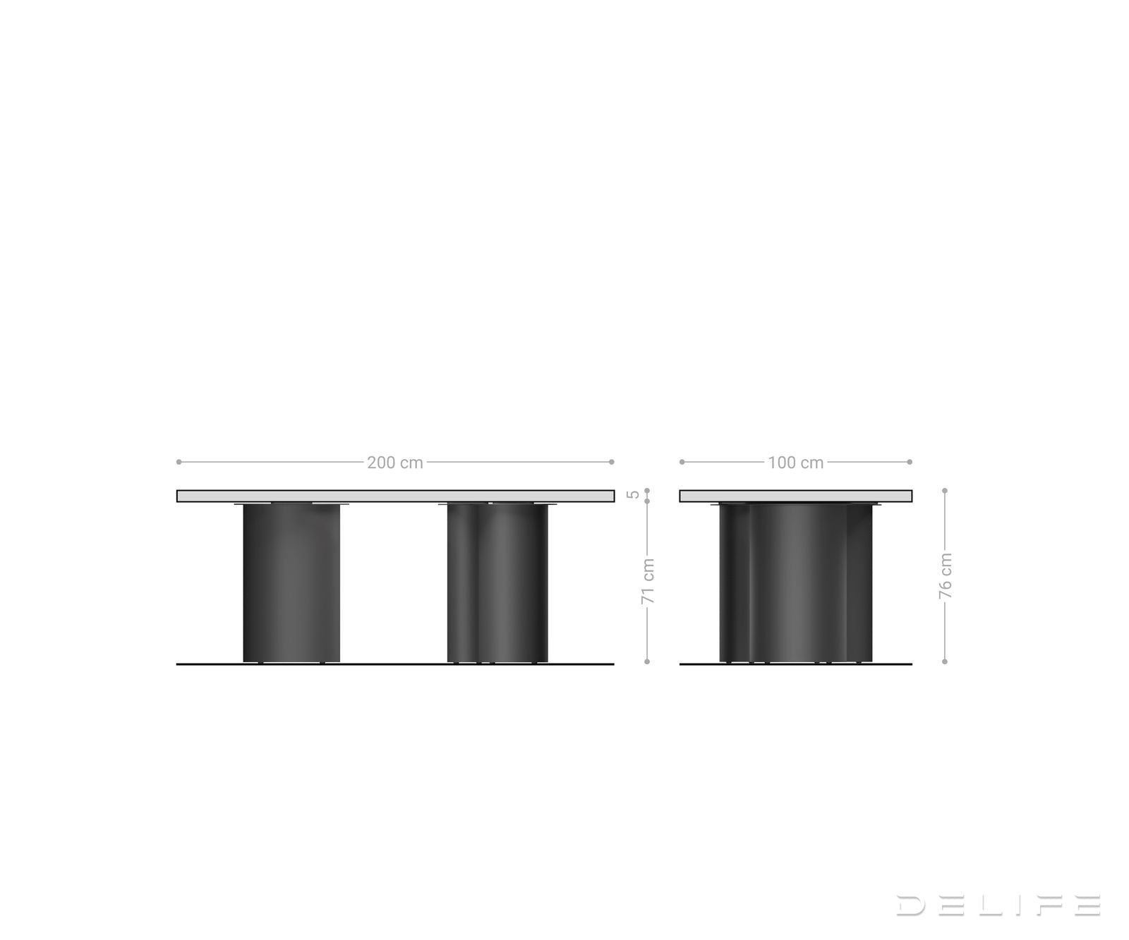 Blagovaonski stol Edge 200x100cm, Materijal: Hrast